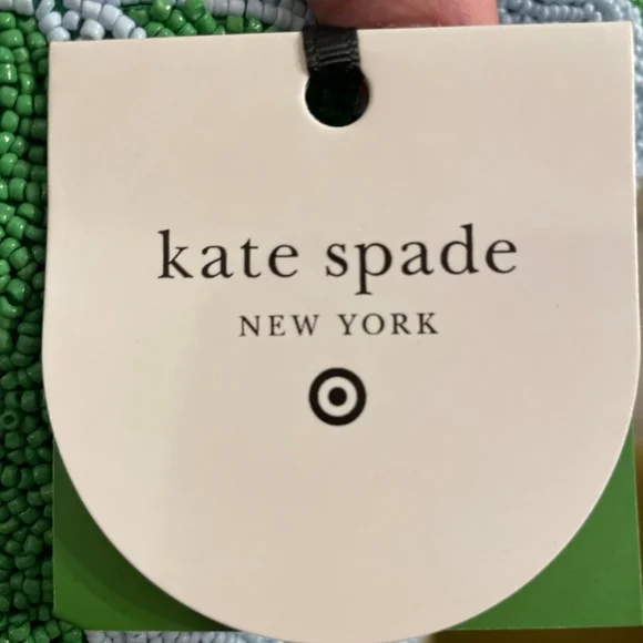Kate Spade Green Rose, Green and Light Bluish/White Beaded Shoulder Bag - Picture 3 of 4